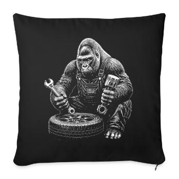 Gorille - Housse de coussin décorative 45 x 45 cm - noir - Devant