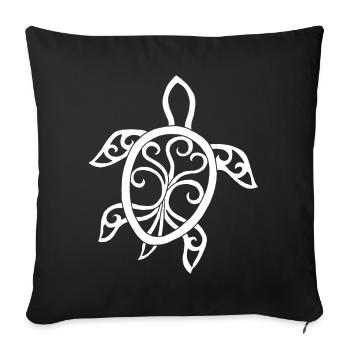 White Mandala Turtle - Sofa pillowcase 17,3'' x 17,3'' (45 x 45 cm) - black - Front
