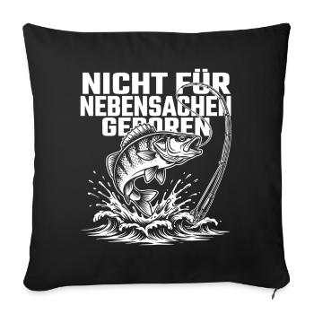 Angeln Humor - Sofakissenbezug 45 x 45 cm - Schwarz - Vorne
