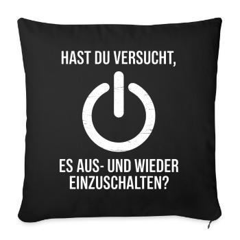 Power-Taste: Neustart Design - Sofakissenbezug 45 x 45 cm - Schwarz - Vorne