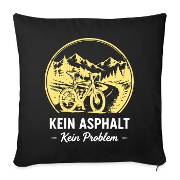 Pas d’asphalte, pas de problème, vélo - Housse de coussin décorative 45 x 45 cm - noir - Devant
