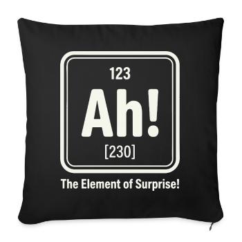 Element der Überraschung Ah! - Sofakissenbezug 45 x 45 cm - Schwarz - Vorne