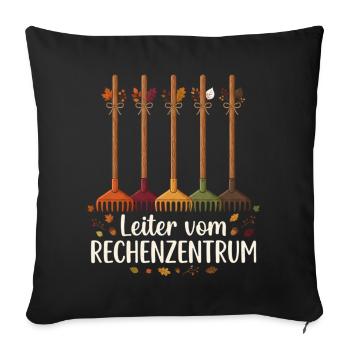 Rechenzentrum Gärtner Garten Gartenarbeit - Sofakissenbezug 45 x 45 cm - Schwarz - Vorne
