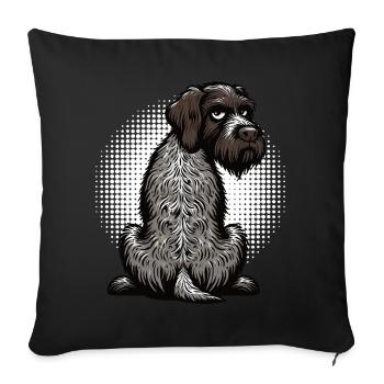 Deutsch Drahthaar Deutsch-Drahthaar Besitzer - Sofakissenbezug 45 x 45 cm - Schwarz - Vorne