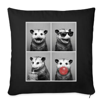 Opossums Opossum - Housse de coussin décorative 45 x 45 cm - noir - Devant