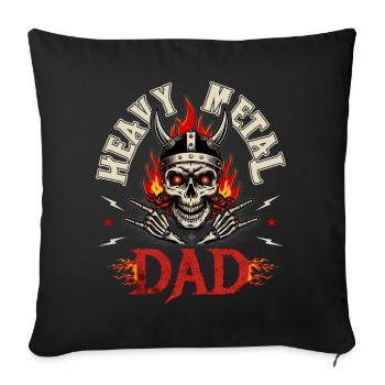 Heavy Metal Dad Skull Rock Hand Gift - Housse de coussin décorative 45 x 45 cm - noir - Devant