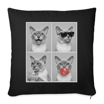 Cats Burma Cat - Sofa pillowcase 17,3'' x 17,3'' (45 x 45 cm) - black - Front