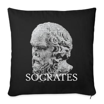 Socrates Skull Portrait - Sofa pillowcase 17,3'' x 17,3'' (45 x 45 cm) - black - Front