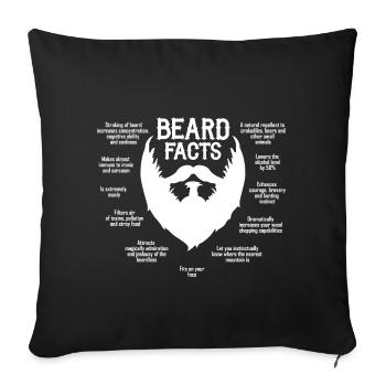 Beard Facts (white) - Sofa pillowcase 17,3'' x 17,3'' (45 x 45 cm) - black - Front