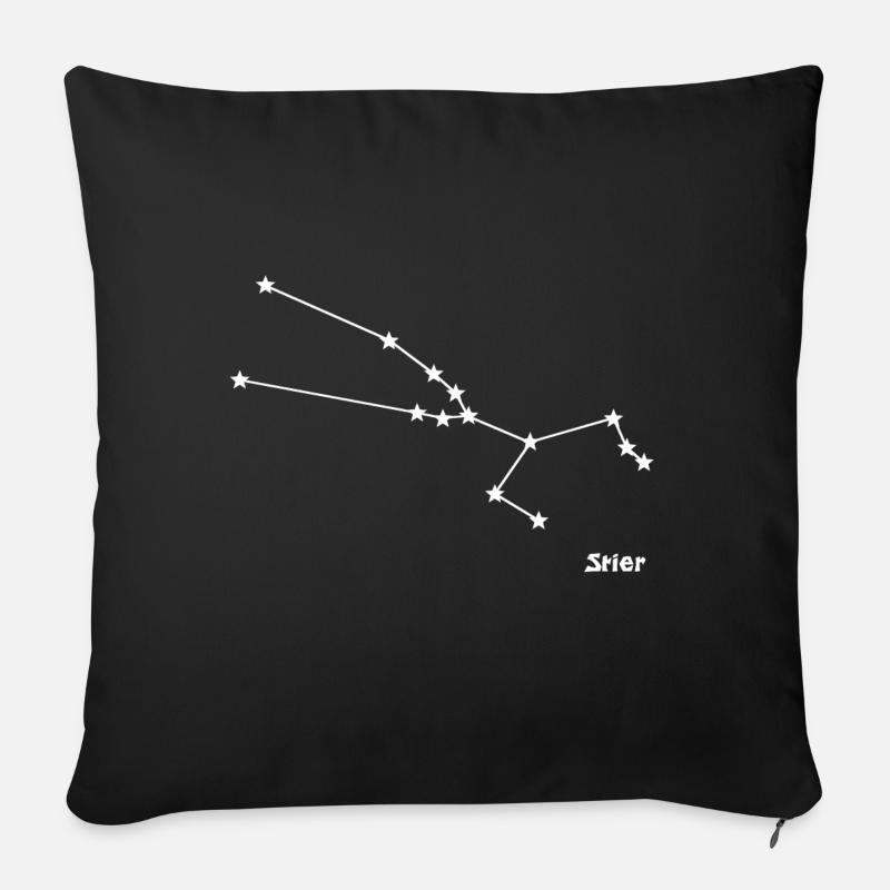 Sternzeichen Stier - Sofakissenbezug 45 x 45 cm - Schwarz