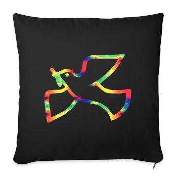 Colorful Colombe de la paix - Housse de coussin décorative 45 x 45 cm - noir - Devant