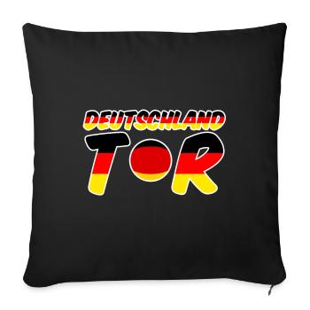 Deutschland Tor Fußball, WM, Sport, Geschenk - Sofakissenbezug 45 x 45 cm - Schwarz - Vorne
