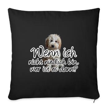 Niedlicher Hund - Tiere, Fun, Sprüche, Geschenk - Sofakissenbezug 45 x 45 cm - Schwarz - Vorne