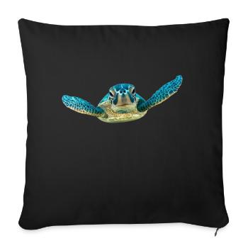 turtle schildkroete tiere animals10 - Sofakissenbezug 45 x 45 cm - Schwarz - Vorne