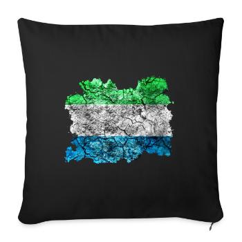 Sierra Leone vintage flag - Sofa pillowcase 17,3'' x 17,3'' (45 x 45 cm) - black - Front