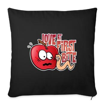 Apple Worm Love at First Sight - Housse de coussin décorative 45 x 45 cm - noir - Devant