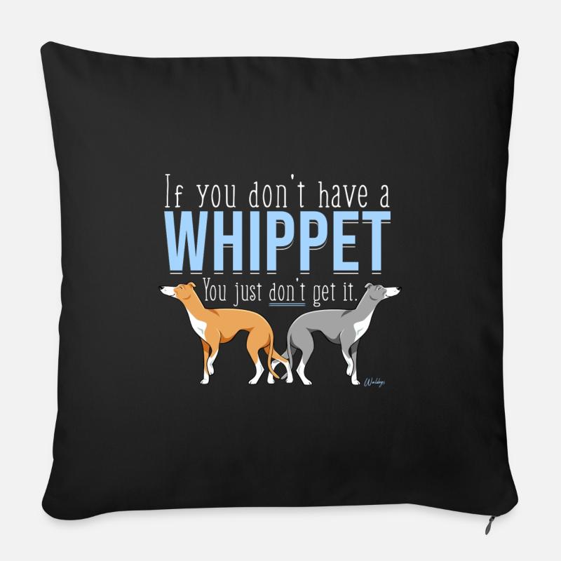 Whippet Hol es dir III - Sofakissenbezug 45 x 45 cm - Schwarz