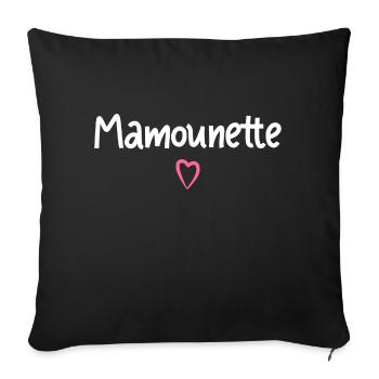 Mamounette cadeau - Housse de coussin décorative 45 x 45 cm - noir - Devant