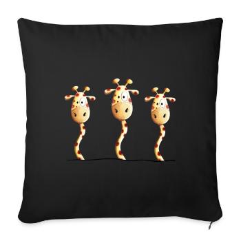 Giraffen sind Beste Freunde - Giraffe - Serengeti - Sofakissenbezug 45 x 45 cm - Schwarz - Vorne