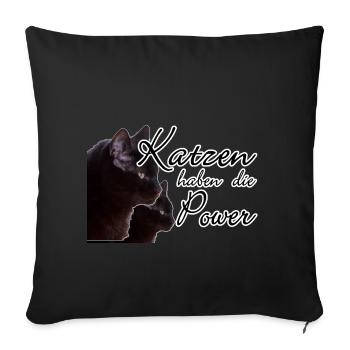 Katzen Katze Tier Haustier Spruch Liebe Geschenk - Sofakissenbezug 45 x 45 cm - Schwarz - Vorne