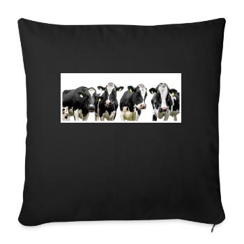 cows - Sofa pillowcase 17,3'' x 17,3'' (45 x 45 cm) - black - Front