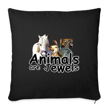 Animaux Bijoux Animaux Bien-être animal Cadeau - Housse de coussin décorative 45 x 45 cm - noir - Devant