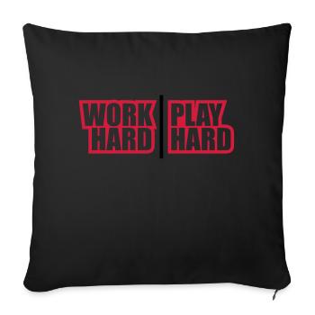 work_hard_play_hard_rp2 - Housse de coussin décorative 45 x 45 cm - noir - Devant