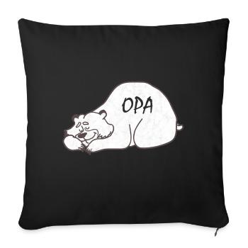 Peluche Papa ours endormi - Housse de coussin décorative 45 x 45 cm - noir - Devant