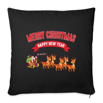 Thème noël père noël père noël - Housse de coussin décorative 45 x 45 cm - noir - Devant