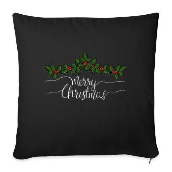 Merry Christmas Christmas present - Sofa pillowcase 17,3'' x 17,3'' (45 x 45 cm) - black - Front