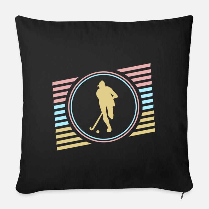 Hockeyspielerin - Sofakissenbezug 45 x 45 cm - Schwarz