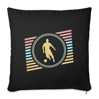 football - Housse de coussin décorative 45 x 45 cm - noir - Devant