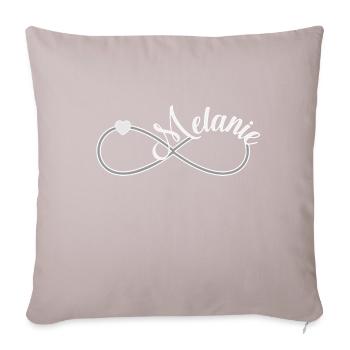Melanie name first name - Sofa pillowcase 17,3'' x 17,3'' (45 x 45 cm) - light taupe - Front