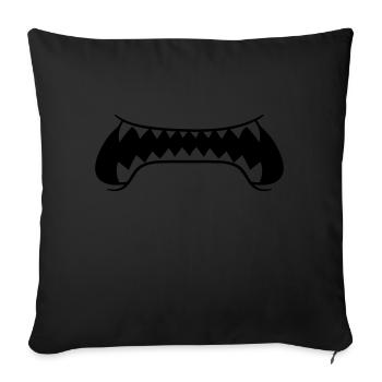 clip art dents pointues grande bouche manger gefaeh - Housse de coussin décorative 45 x 45 cm - noir - Devant