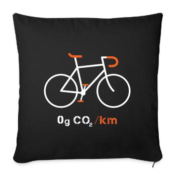 Fahrrad Umweltschutz - Sofakissenbezug 45 x 45 cm - Schwarz - Vorne