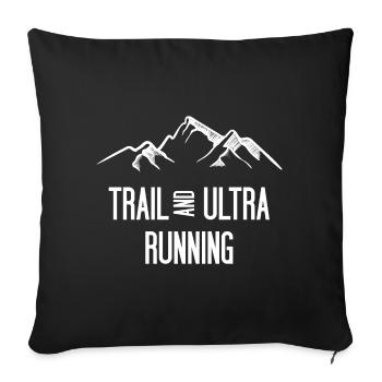Trail Running et Ultra Running - Housse de coussin décorative 45 x 45 cm - noir - Devant
