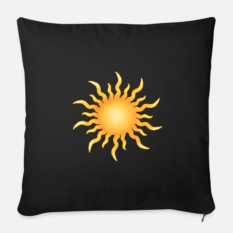 Sonne - Sofakissenbezug 45 x 45 cm - Schwarz