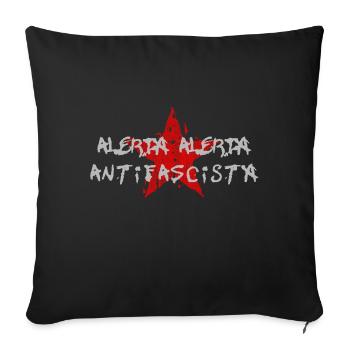 ALERTA ALERTA ANTIFASCISTA STAR ROUGE - Housse de coussin décorative 45 x 45 cm - noir - Devant