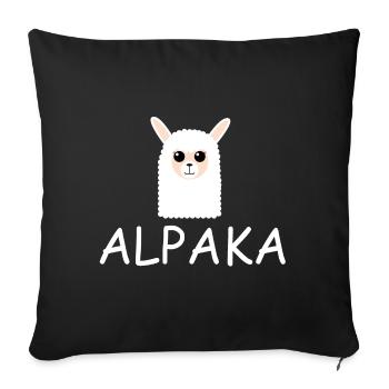 Alpaca Head Alpaca Alpaca - Sofa pillowcase 17,3'' x 17,3'' (45 x 45 cm) - black - Front