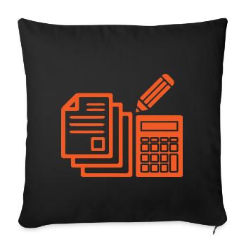 Bureau de travail t-shirt · Calculatrice · Job Cadeau - Housse de coussin décorative 45 x 45 cm - noir - Devant