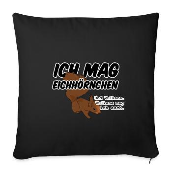 Eichhörnchen Vulkan Quiz Jäger lustig Spruch - Sofakissenbezug 45 x 45 cm - Schwarz - Vorne