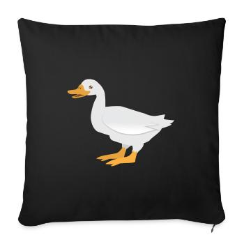 Canard blanc debout - Housse de coussin décorative 45 x 45 cm - noir - Devant