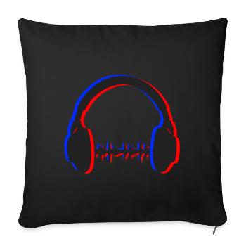 Kopfhörer Techno Party Rave House Geschenk - Sofakissenbezug 45 x 45 cm - Schwarz - Vorne