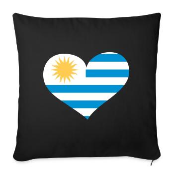 Uruguay Herz; Heart Uruguay - Housse de coussin décorative 45 x 45 cm - noir - Devant