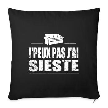 J'peux pas j'ai sieste - Housse de coussin décorative 45 x 45 cm - noir - Devant