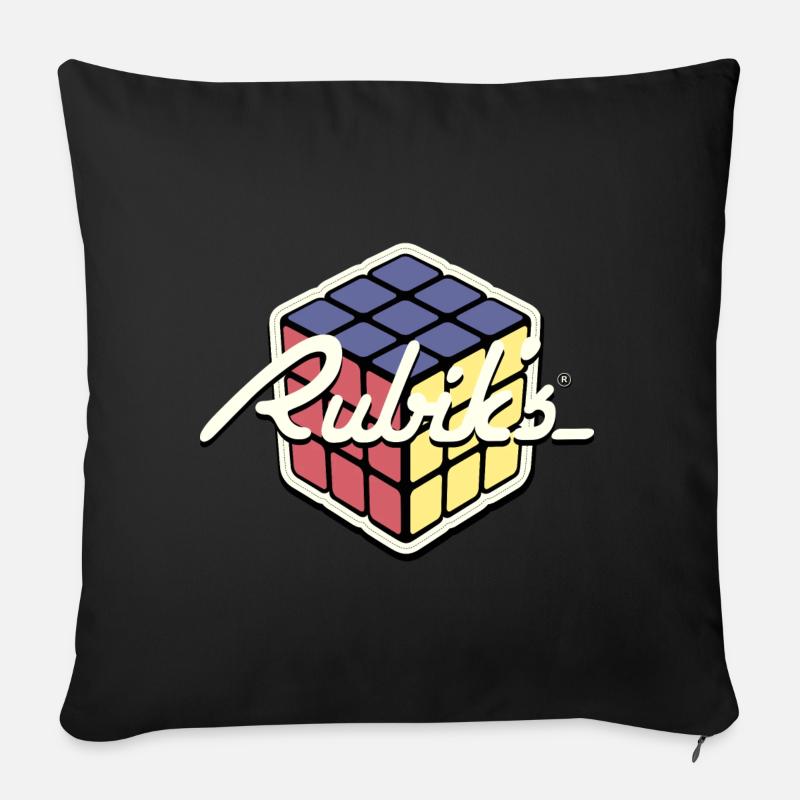 Rubik's Cube Rétro Design - Housse de coussin décorative 45 x 45 cm - noir