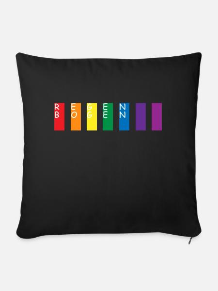 Regenbogen - Sofakissenbezug 45 x 45 cm - Schwarz