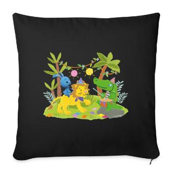 KiKANiNCHEN Dschungelparty - Sofakissenbezug 45 x 45 cm - Schwarz - Vorne