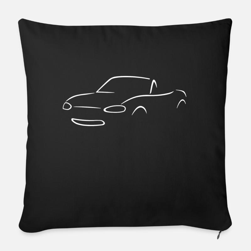 Miata NB Weiß - Sofakissenbezug 45 x 45 cm - Schwarz