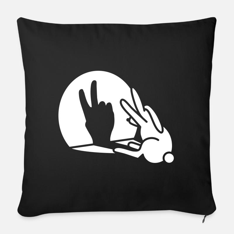 Kaninchen Schatten Hand Geburtstag Zwei 2 Jahre - Sofakissenbezug 45 x 45 cm - Schwarz